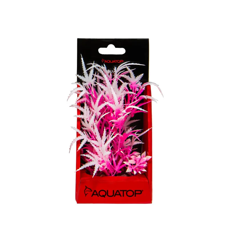 Aquatop VIBRANT FLUORESCENT CANNABIS PLANT PINK FROST 6"