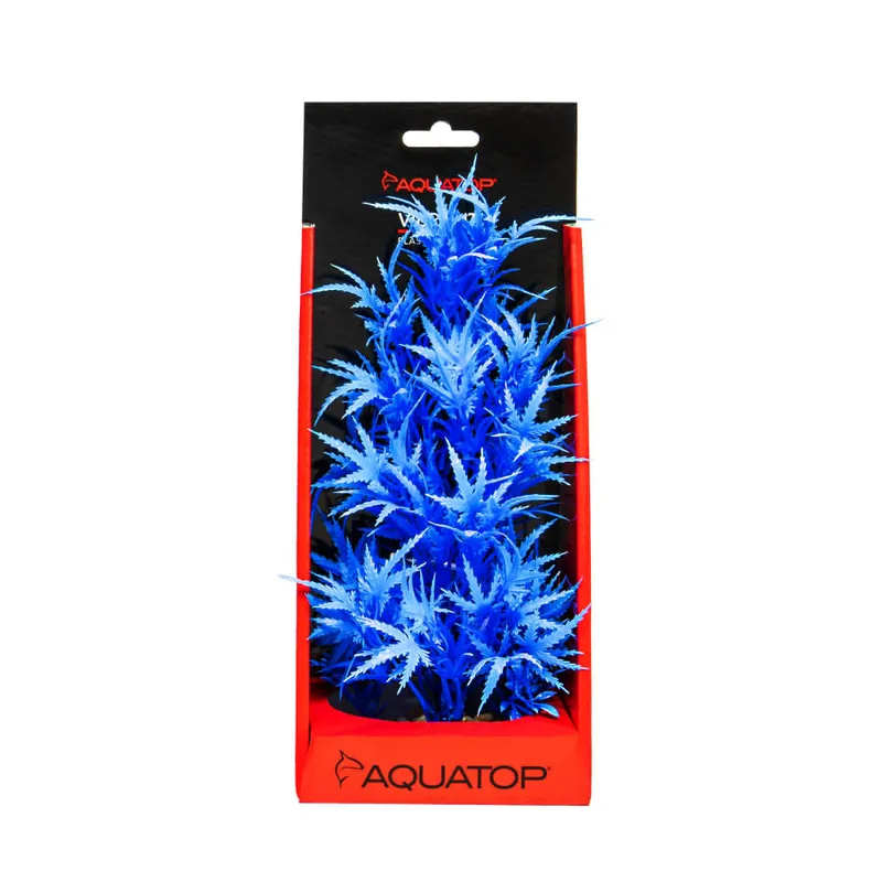 Aquatop VIBRANT FLUORESCENT CANNABIS BLUE PLANT 10"