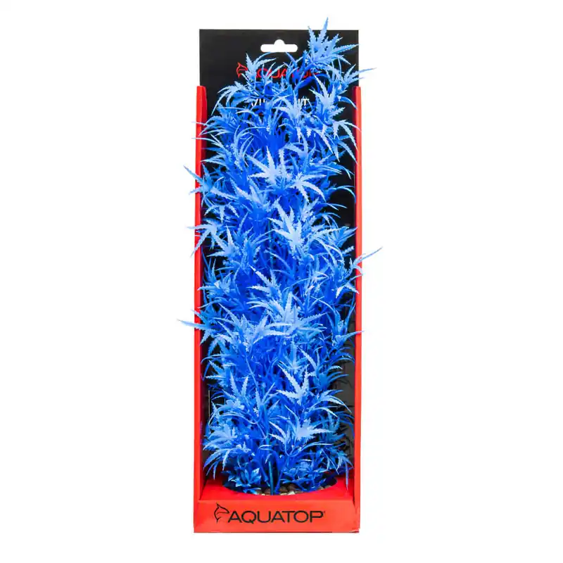 Aquatop VIBRANT FLUORESCENT CANNABIS BLUE PLANT 16"