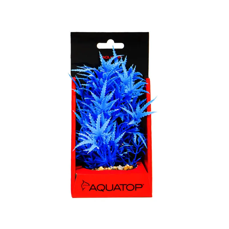 Aquatop VIBRANT FLUORESCENT CANNABIS BLUE PLANT 6"