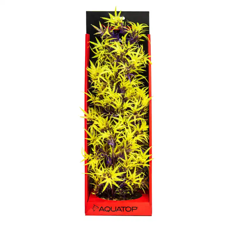 Aquatop VIBRANT FLUORESCENT CANNABIS OLIVE PLANT 16"