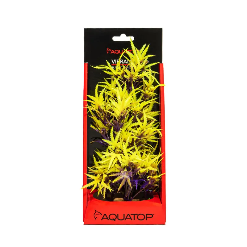 Aquatop VIBRANT FLUORESCENT CANNABIS OLIVE PLANT 10"