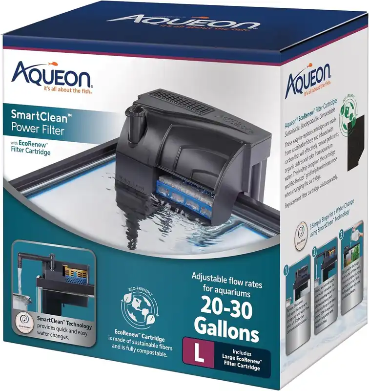 Aqueon SMART CLEAN POWER FILTER W/ ECO RENEW FILTER CARTRIDGE 20-30 G