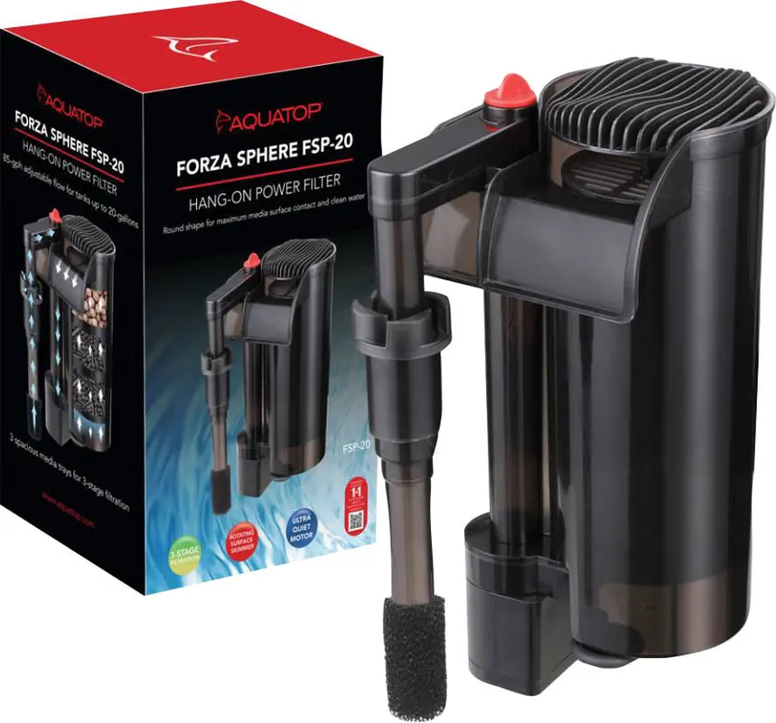 Aquatop FORZA SPHERE HANG ON FILTER W SKIMMER 20 G