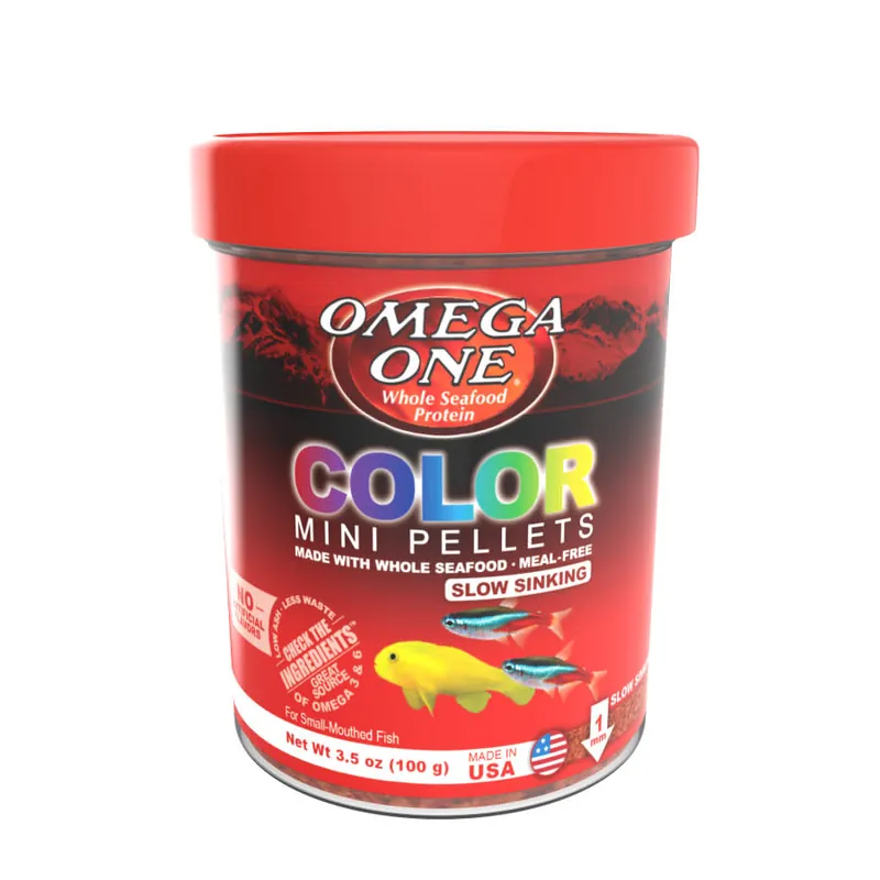 Omega One Aquatics COLOR MINI PELLET SS 3.5 OZ