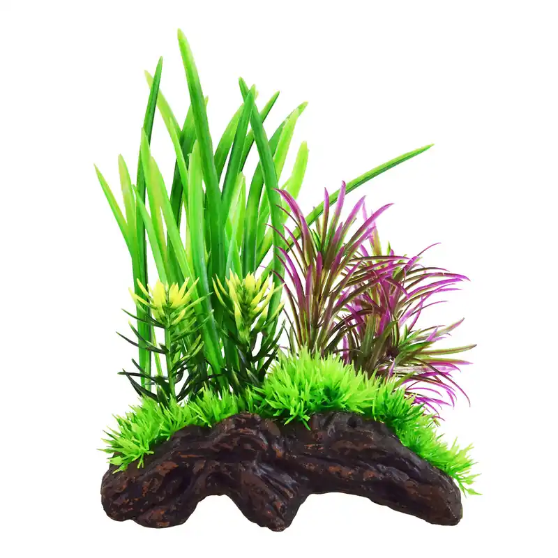Underwater Treasures CERAMIC DRIFTWOOD WITH PLANT A