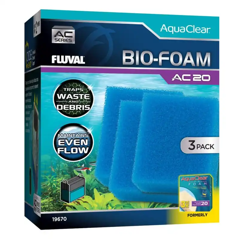 Fluval AC20 FOAM FILTER INSERT BLUE 30PPI 3PK