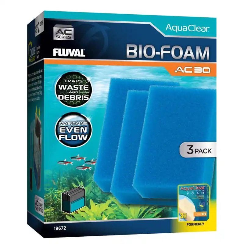 Fluval AC30 FOAM FILTER INSERT BLUE 30PPI 3PK
