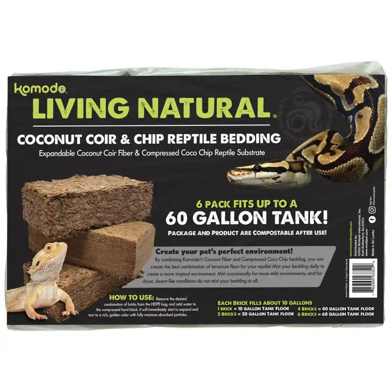 Komodo COCONUT CHOIR & REPTILE BEDDING BRICK 6PK