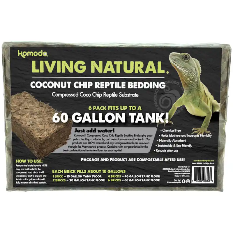 Komodo COCONUT CHIP REPTILE BEDDING BRICK 6PK