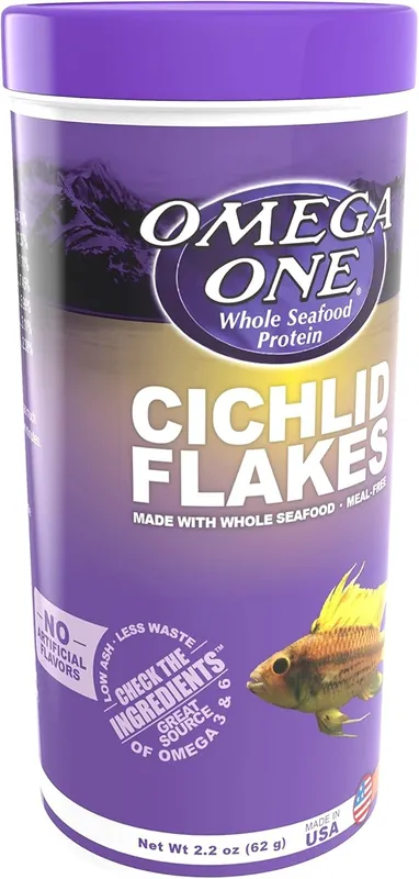 Omega One Aquatics CICHLID FLAKE 2.2OZ
