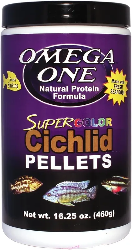 Omega One Aquatics CICHLID PELLETS COLOR SM 16.25 OZ