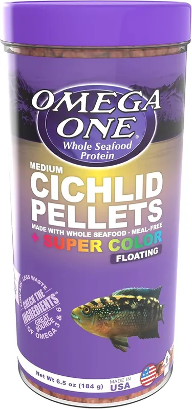 Omega One Aquatics CICHLID PELLETS M 6.5 OZ