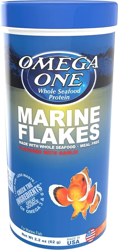 Omega One Aquatics GARLIC MARINE FLAKE 2.2 OZ