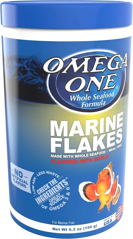 Omega One Aquatics GARLIC MARINE FLAKE 5.3 OZ