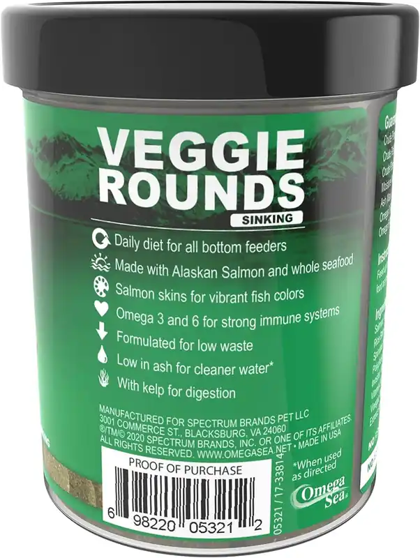 Omega One Aquatics VEGGIE ROUNDS 4 OZ