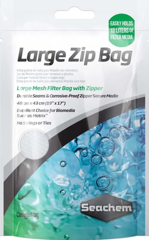 Seachem MESH FILTER BAG W ZIPPER 19 X 17"