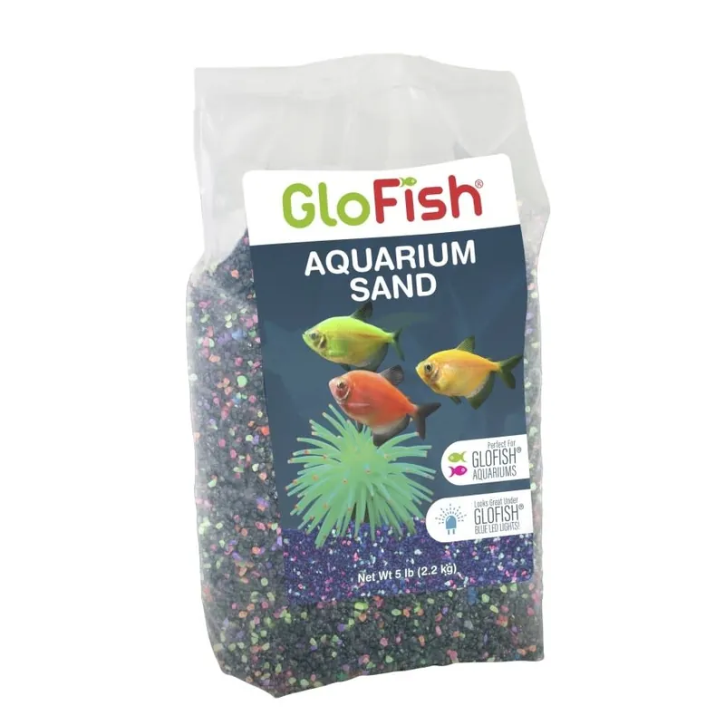 GloFish GRAVEL GLOFISH SAND BLACK W HIGHLIGHTS 5 LB