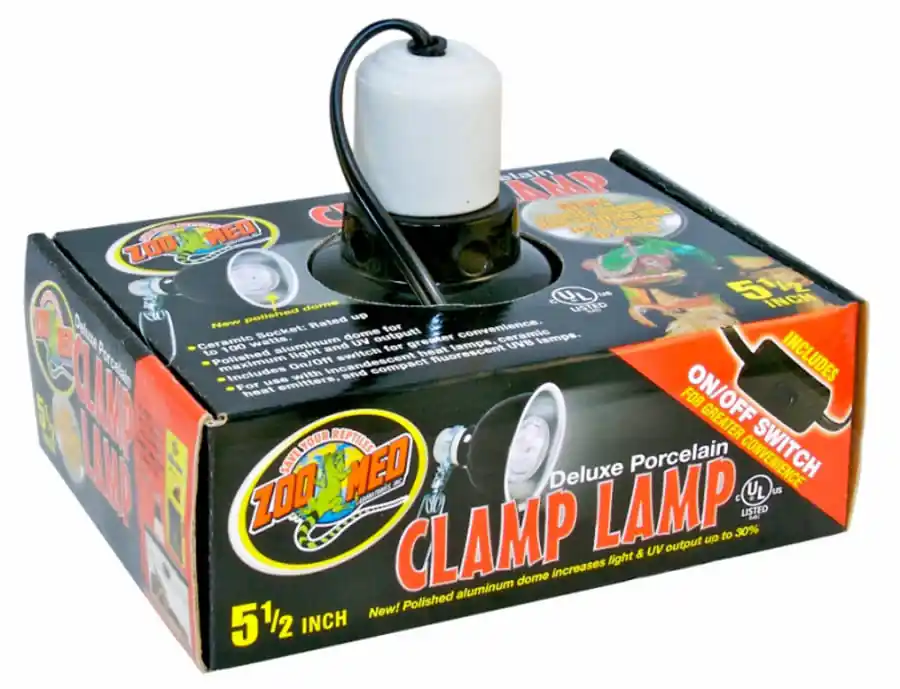 Zoo Med PORCELAIN CLAMP LAMP W DOME 5.5" BL