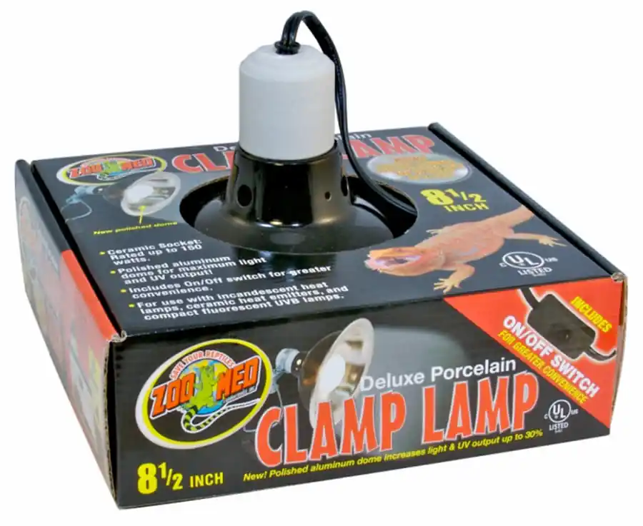 Zoo Med PORCELAIN CLAMP LAMP W DOME 8.5"