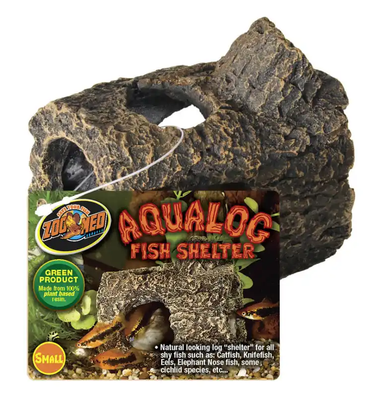 Zoo Med SINKING AQUALOG FISH SHELTER SM