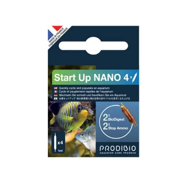 Start Up Nano (4 Vials) Live Bacteria & Ammonia Protection - Prodibio