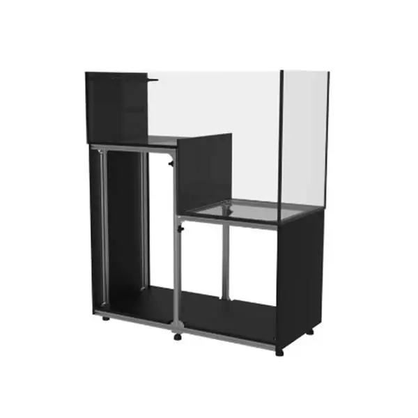 112 Gallon Peninsula Drop Off Aquarium w/ Black Stand - Fiji Cube
