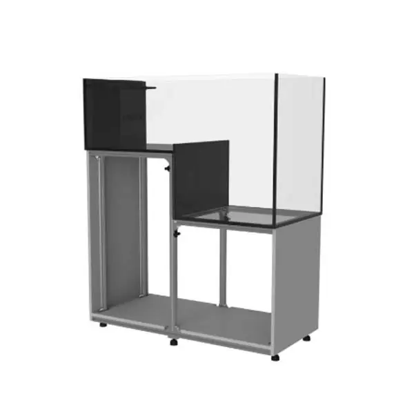 112 Gallon Peninsula Drop Off Aquarium w/ White Stand - Fiji Cube