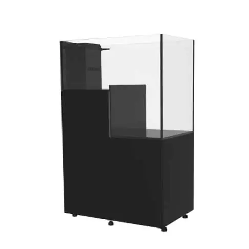 84 Gallon Peninsula Drop Off Aquarium w/ Black Stand - Fiji Cube