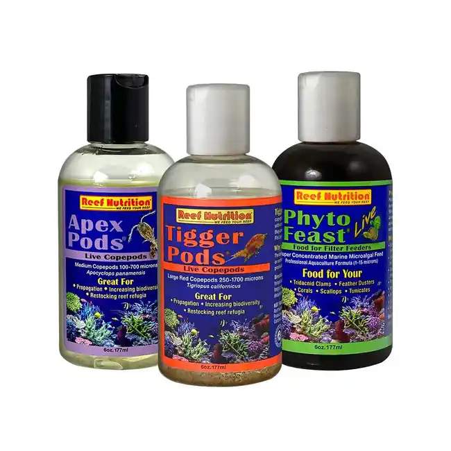 Tigger Pods, Apex Pods & Phyto LIVE Pack (6 oz Each) - Reef Nutrition