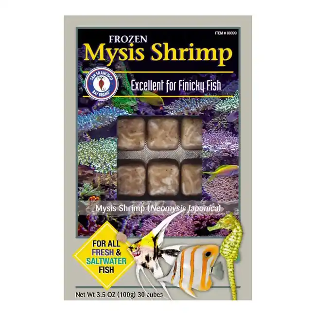 Frozen Mysis Shrimp Fish Food (30 cubes, 3.5 oz) - San Francisco Bay Brand