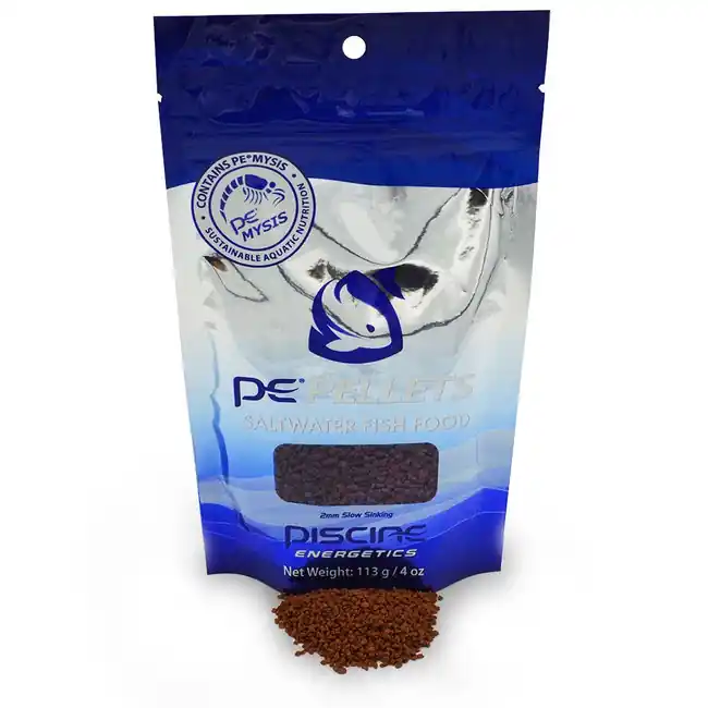 PE Mysis Pellets 4 oz / 113g (2 mm) - Saltwater Fish Food - Piscine Energetics