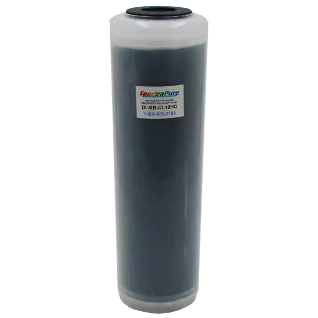 10" High Capacity Color Indicating Mixed Bed DI Resin Filter Cartridge (DI-MB-CI-10HC) - Spectrapure