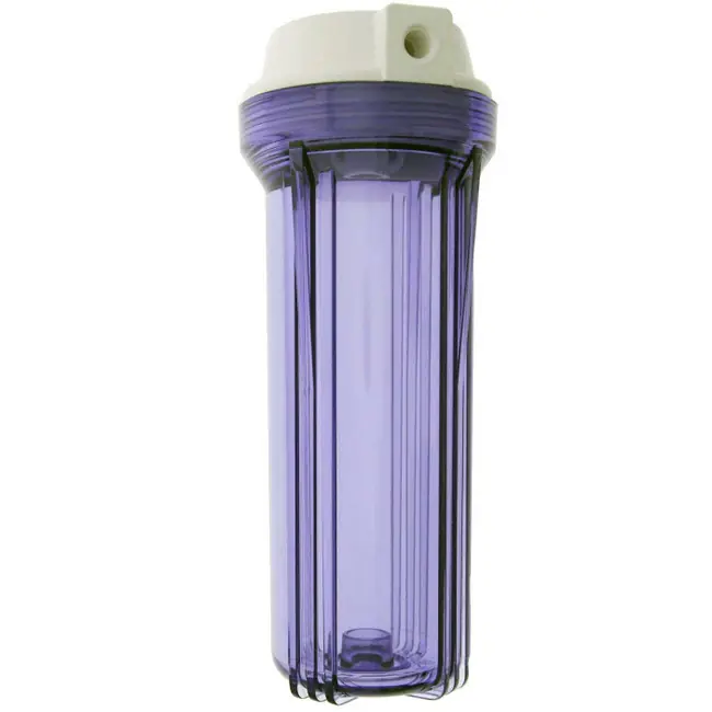 10" Replacement Standard RO Clear Filter w/White Rib Cap 1/4" MPT Ports - SaltwaterAquarium