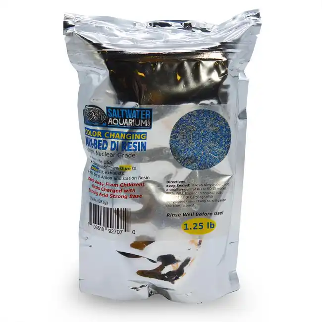 Premium Blend Bulk Deionization Resin Mixed Bed (Color Changing) RODI (1.25 lbs) Refill Bag (MB-DI-CI-1.25) - SaltwaterAquarium