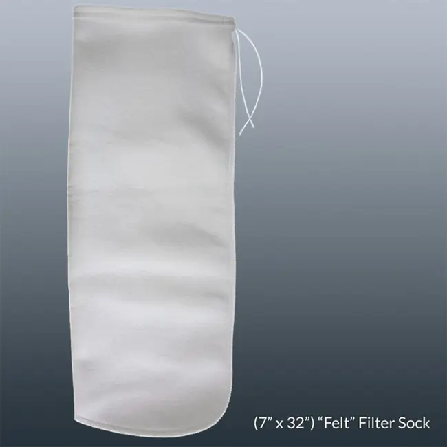 7" x 32" 200 Micron Polyester Filter Sock w/ Draw String - ReefH20