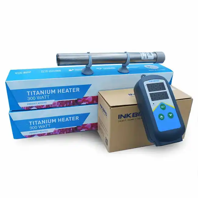 Dual 300 Watt (600 Total) Titanium Heater System w/Inkbird 306 Controller - Bulk Reef Supply