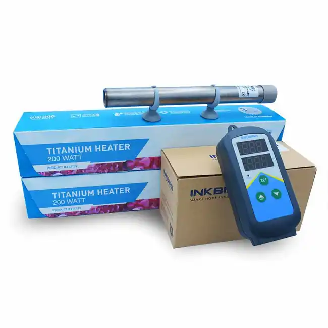 Dual 200 Watt (400 Total) Titanium Heater System w/Inkbird 306 Controller - Bulk Reef Supply