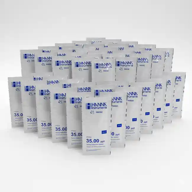 (Box of 25) 35 ppt Salinity Calibration Solution Packs HI70024P (25 x 20 mL) - Hanna Instruments