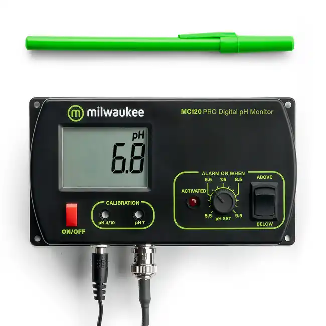 MC120 PH Monitor w/Probe & Mounting Kit - Milwaukee Instruments