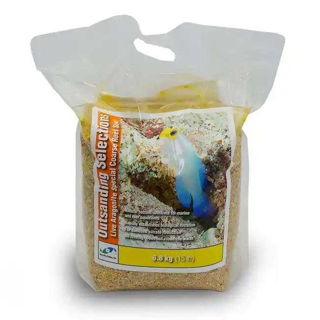Live Aragonite Natural Bottom Coarse Mix Reef Sand 3mm (15 lb) - Two Little Fishies
