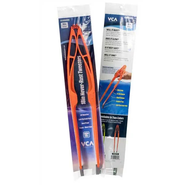 18" (ORANGE) Never-Rust Aquarium Tweezers UV - VCA