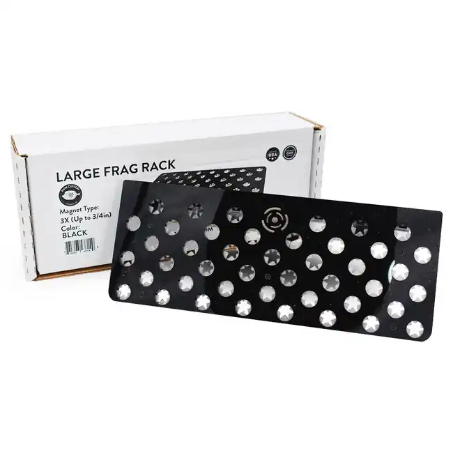 44 Hole Large Frag Rack (3/4" Glass) Black w/Frag Lock & Reinforced Magnets - PNW Customs