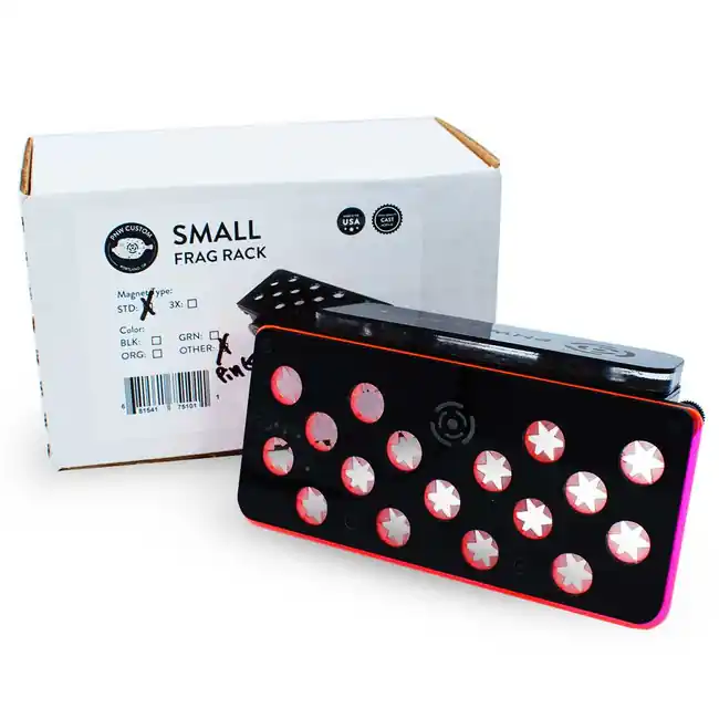 17 Hole Small Frag Rack (1/2" Glass) Pink w/Frag Lock - PNW Customs