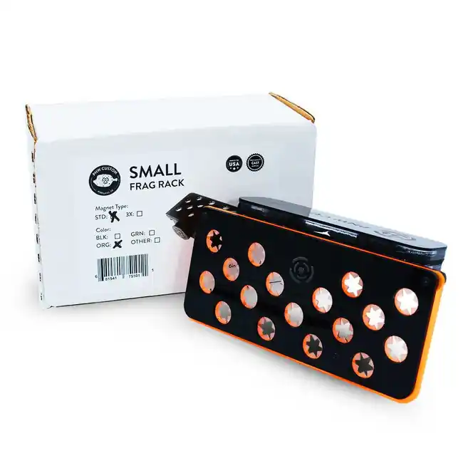 17 Hole Small Frag Rack (3/4" Glass) Orange w/Frag Lock & Reinforced Magnets - PNW Customs