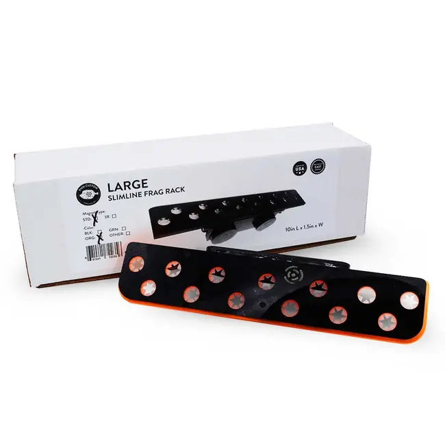 13 Hole Large Slimline Frag Rack (1/2 Glass) Orange w/Frag Lock - PNW Customs