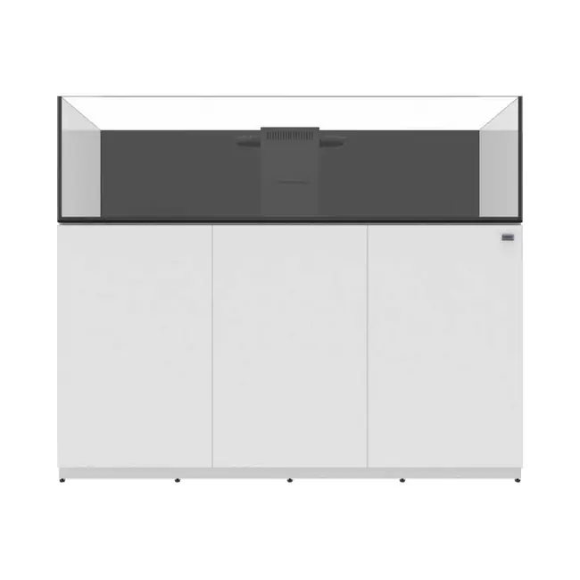 95 Gallon Shallow Internal Middle Rimless Tank w/ White Stand - Fiji Cube