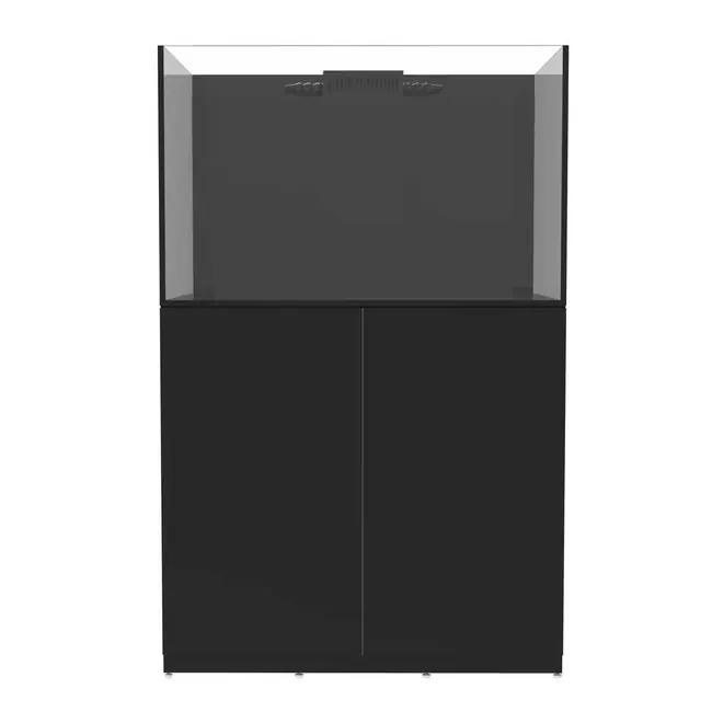 81 Gallon Internal Middle Rimless Tank w/ Black Stand - Fiji Cube