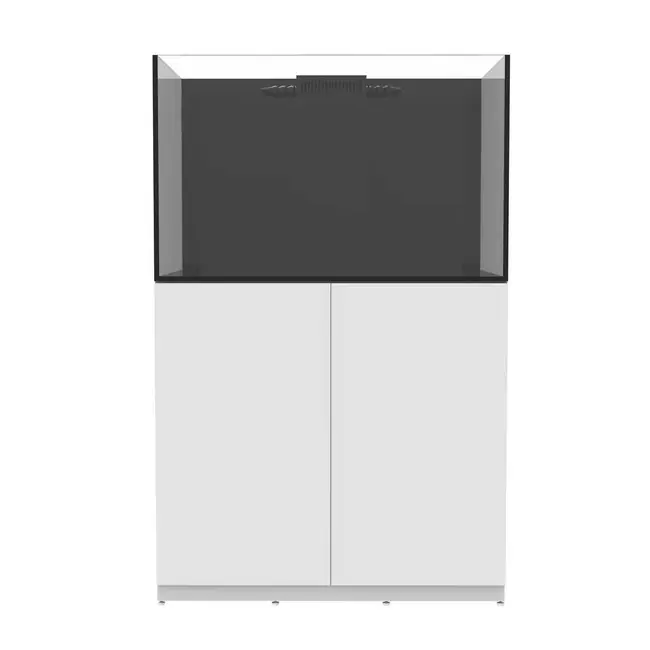 81 Gallon Internal Middle Rimless Tank w/ White Stand - Fiji Cube