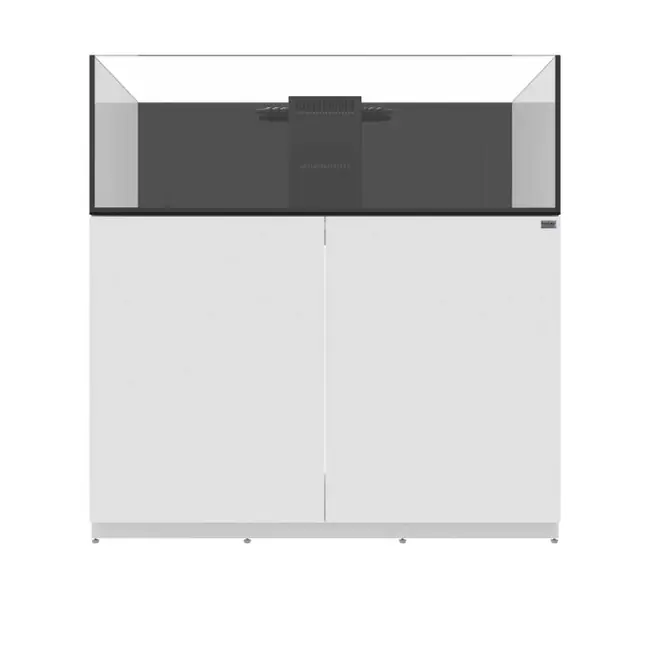 76 Gallon Shallow Internal Middle Rimless Tank w/ White Stand - Fiji Cube
